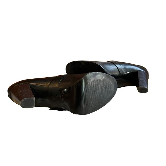 J Crew Leather Ankle Boots Booties Double Buckle Detail Black 9.5 - Picture 5 of 10